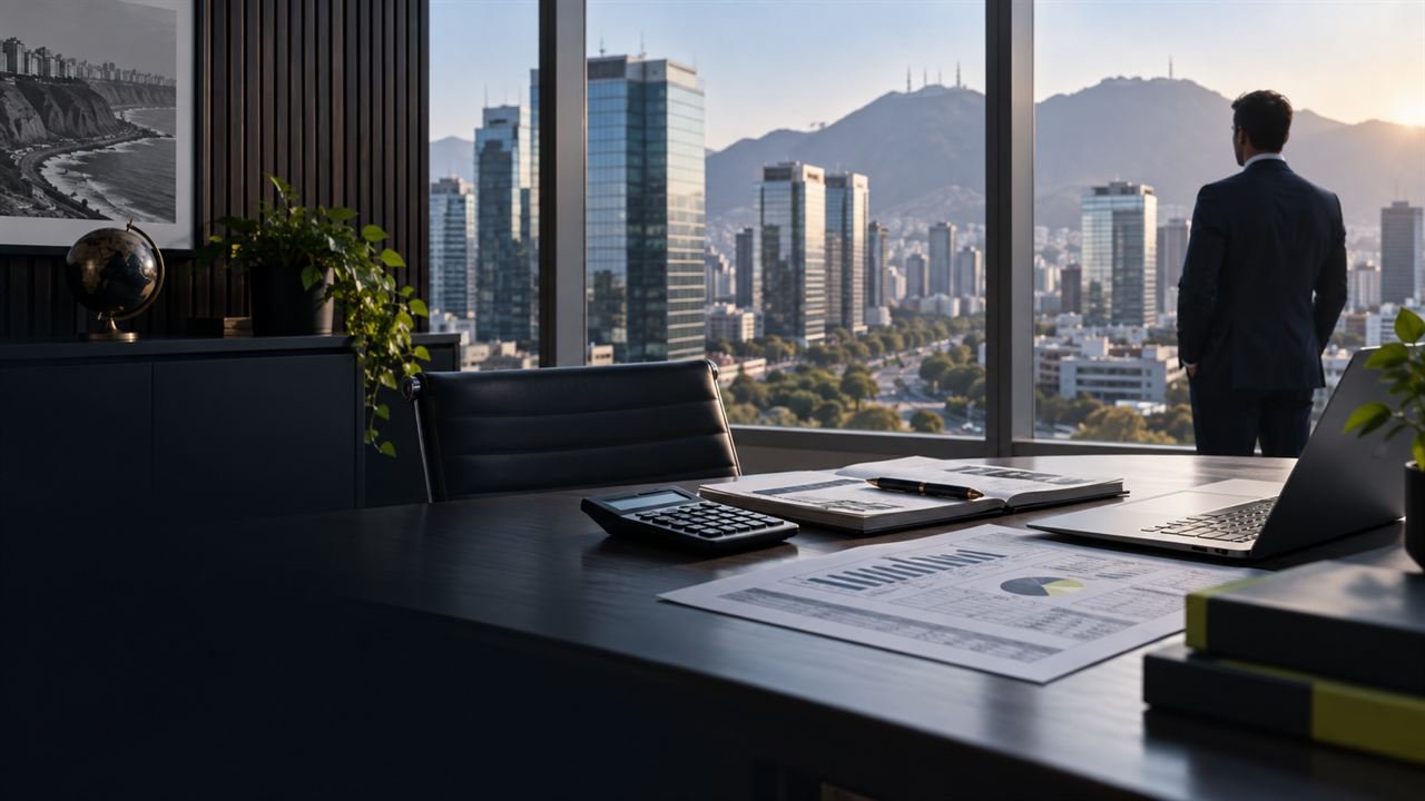 Oficina de Gestión Contable MF con vista al distrito financiero de Lima